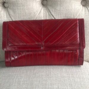 Korean Exotic Eel Skin Clutch Crossbody Bag